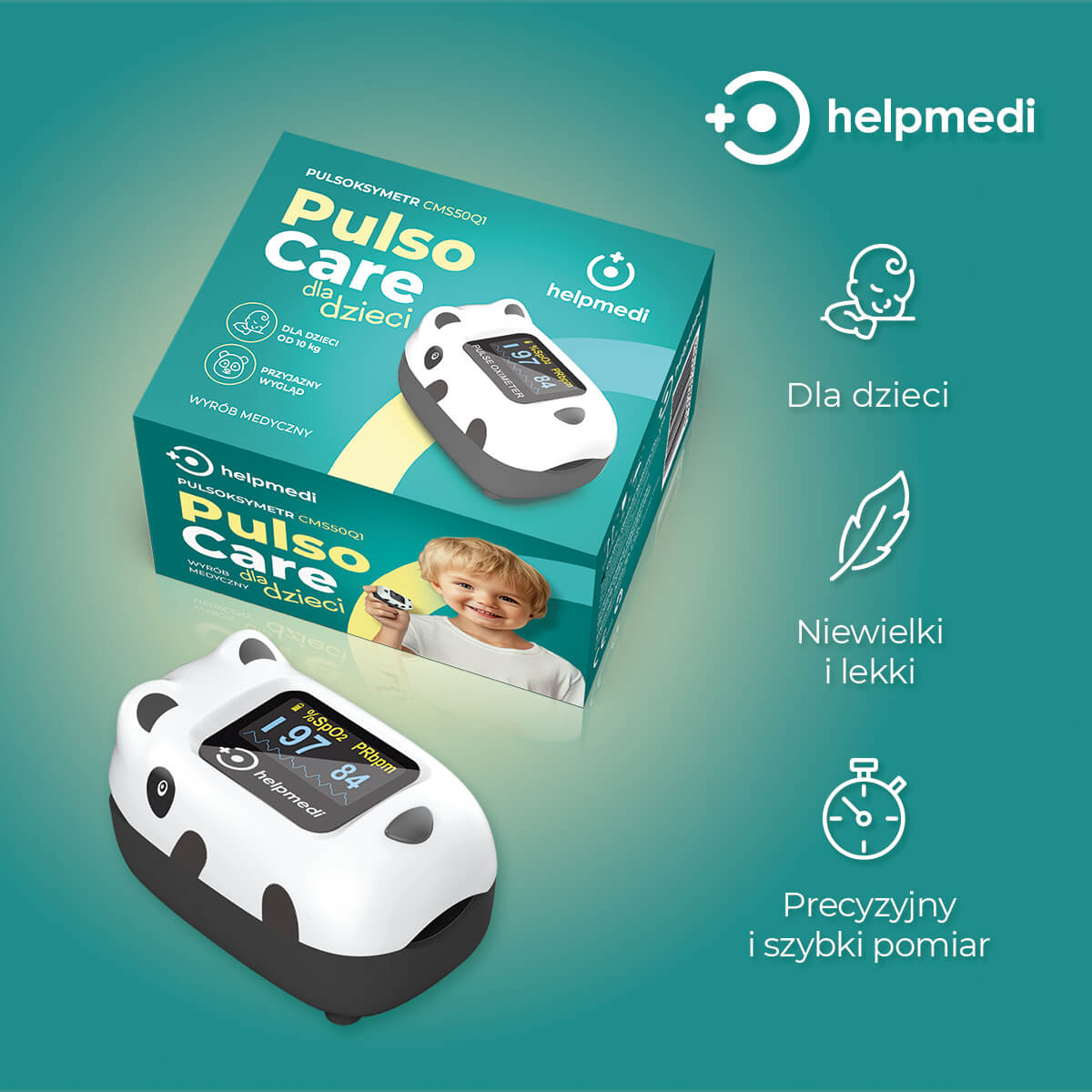 🎁Vključeno: 📿Brezplačna ogrlica z vrtnicami❄️PulsoCare pediatrični pulzni oksimeter za otroke Panda