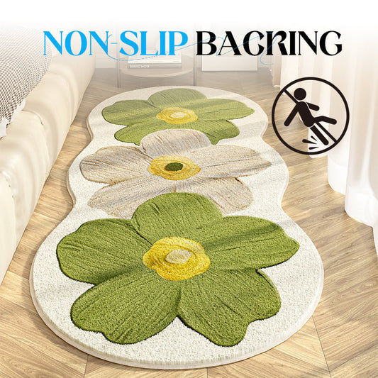 Miękki nieregularny dywan w kwiaty