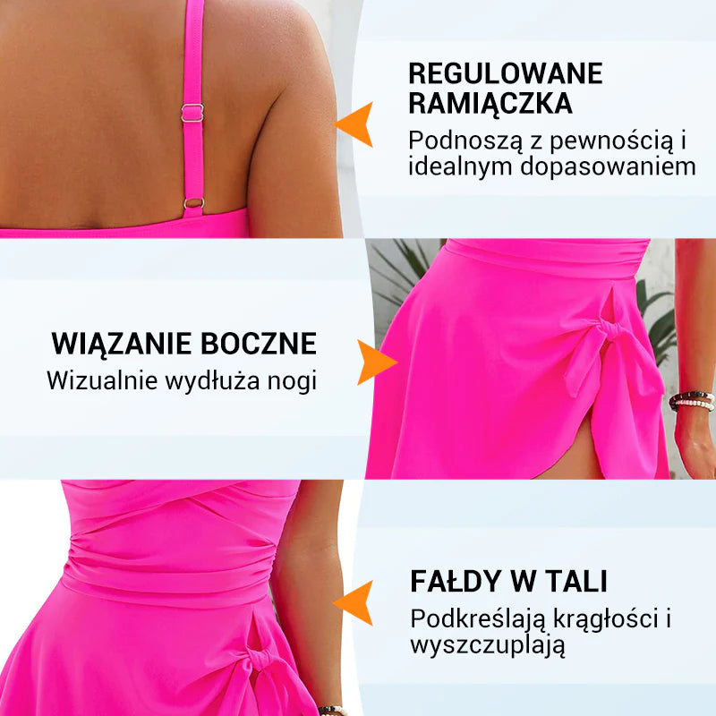 👙Damska jednoczęściowa sukienka kąpielowa z kontrolą brzucha
