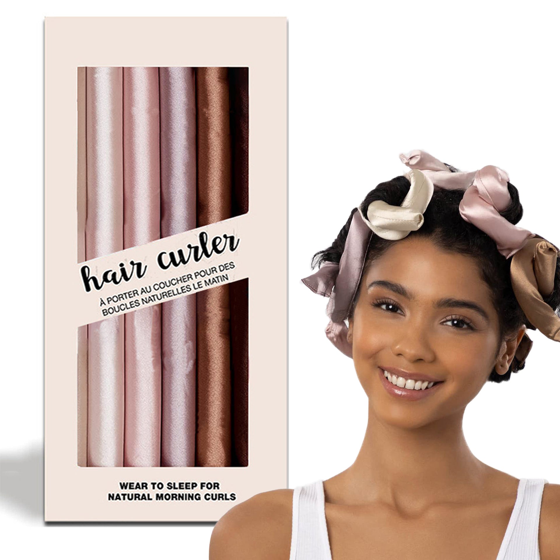 Kitsch Rosewood Satin Heatless Curling Rods - Miękkie i delikatne lokówki do włosów (6 szt.)