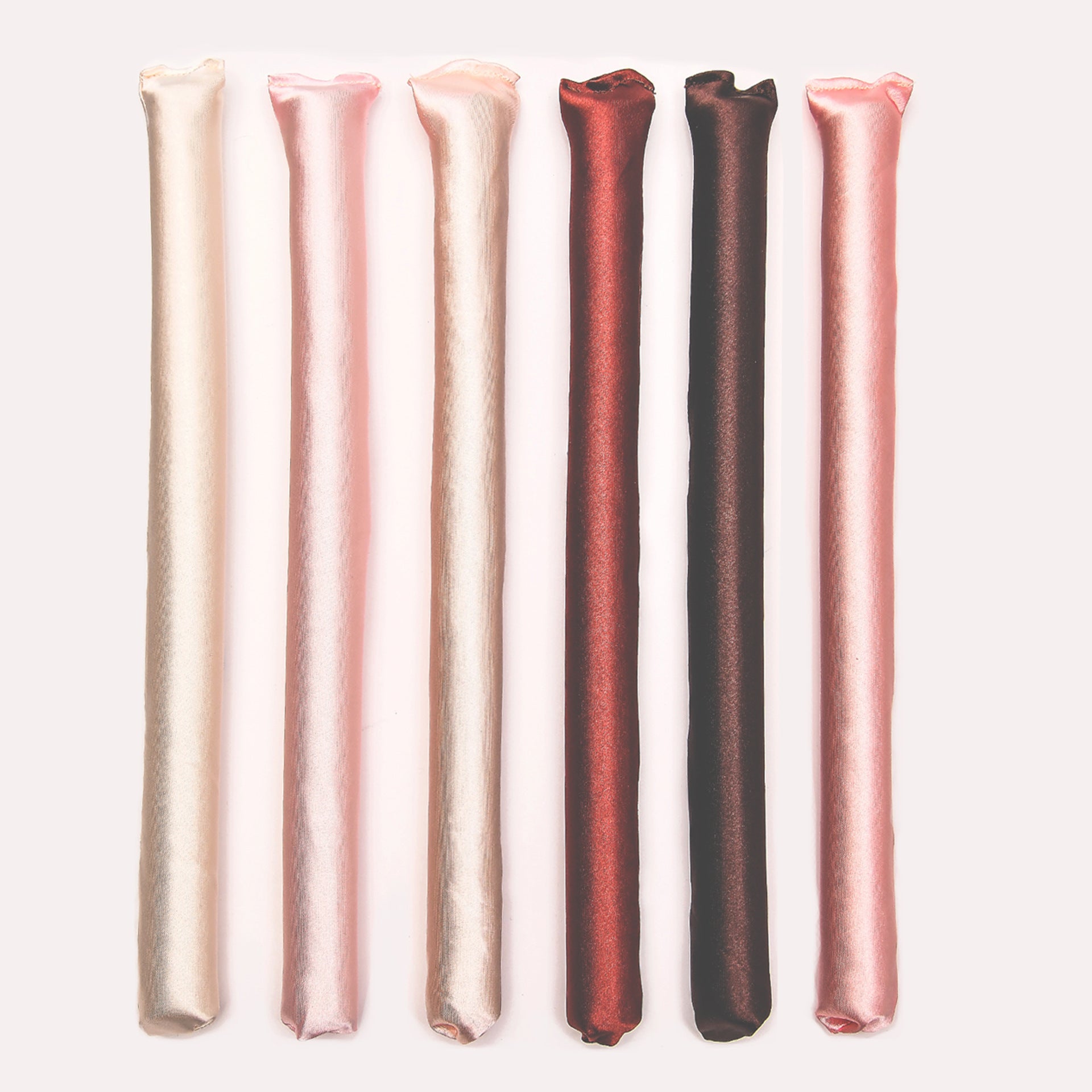 Kitsch Rosewood Satin Heatless Curling Rods - Miękkie i delikatne lokówki do włosów (6 szt.)