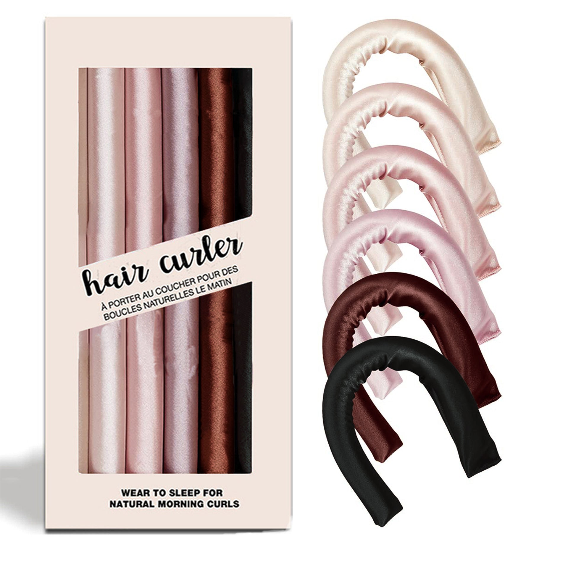 Kitsch Rosewood Satin Heatless Curling Rods - Miękkie i delikatne lokówki do włosów (6 szt.)