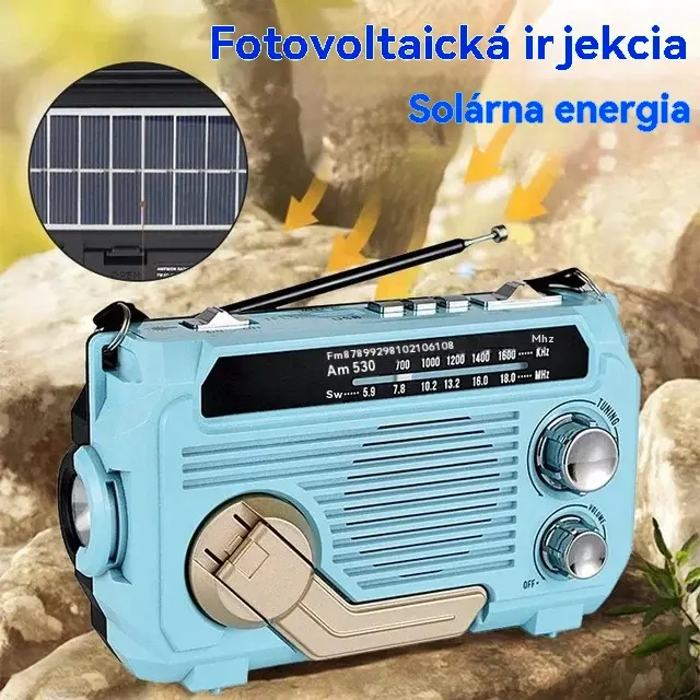🏕️Przenośna, wielofunkcyjna latarka ręczna AM zasilana energią słoneczną