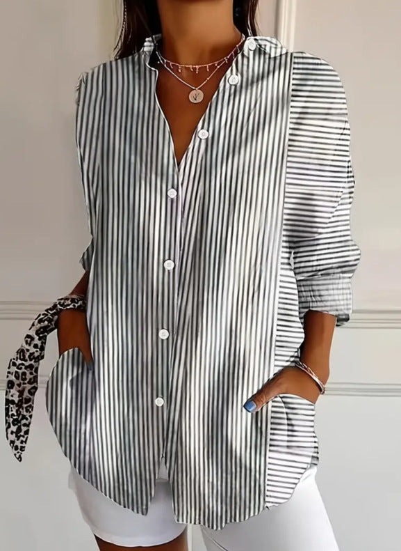 👚🔥🔥Koszula damska casualowa z kwiatowym nadrukiem i klapami