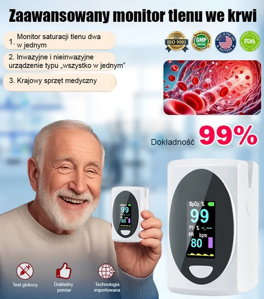 ❄️🔥Napredni pulzni oksimeter odstotno natančnostjo