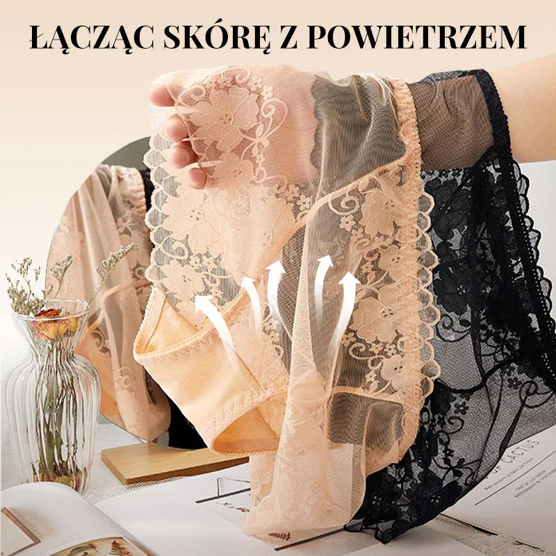 🩲🔥🔥Damskie ręcznie robione bokserki z koronką o wysokim stanie