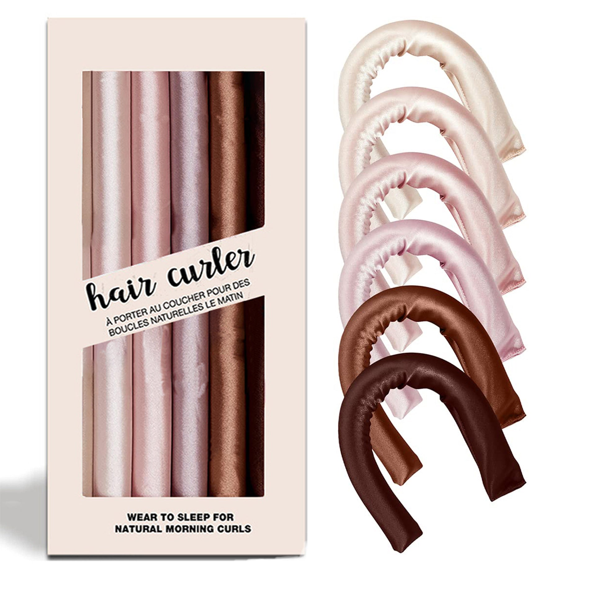 Kitsch Rosewood Satin Heatless Curling Rods - Miękkie i delikatne lokówki do włosów (6 szt.)