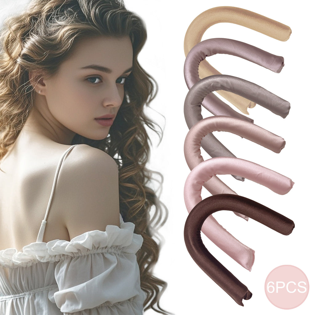 Kitsch Rosewood Satin Heatless Curling Rods - Miękkie i delikatne lokówki do włosów (6 szt.)