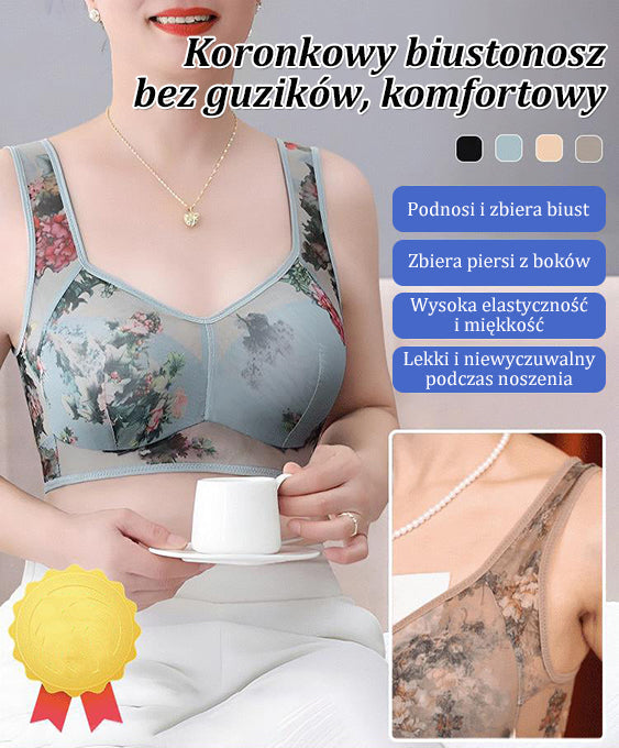 Jedyny w swoim rodzaju koronkowy biustonosz bez guzików【✨3+2 bezpłatny】