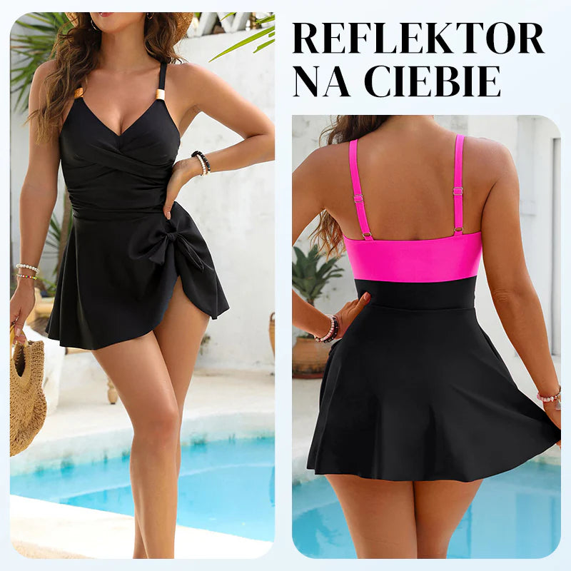 👙Damska jednoczęściowa sukienka kąpielowa z kontrolą brzucha