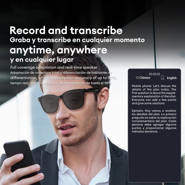 Promocja ostatniego dnia – 49% zniżki na okulary do tłumaczenia bezprzewodowego Bluetooth AI