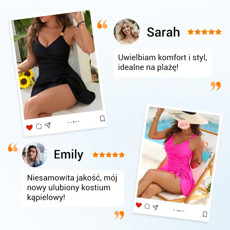 👙Damska jednoczęściowa sukienka kąpielowa z kontrolą brzucha