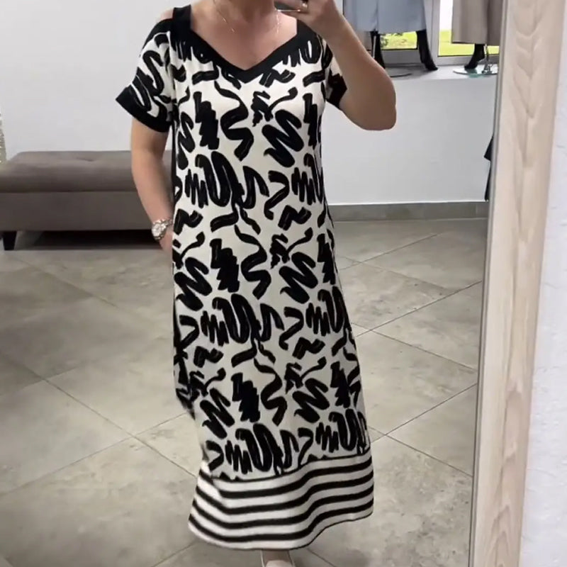 🌞 Nowe Letnie Sukienki 🔥 Sukienka z Dekoltem w Serek, Modna i Przewiewna
