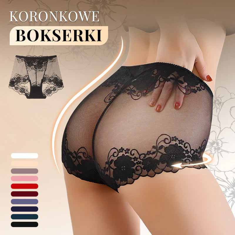 🩲🔥🔥Damskie ręcznie robione bokserki z koronką o wysokim stanie
