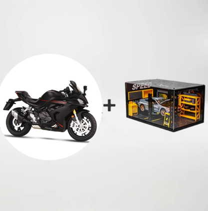 🎁Brezplačna ogrlica z vrtnico🎄Posebne ponudbe 🏍QJMotor 600RS🔊 Realistični motor  in svetlobni učinki — Motorno kolo v merilu 1:12