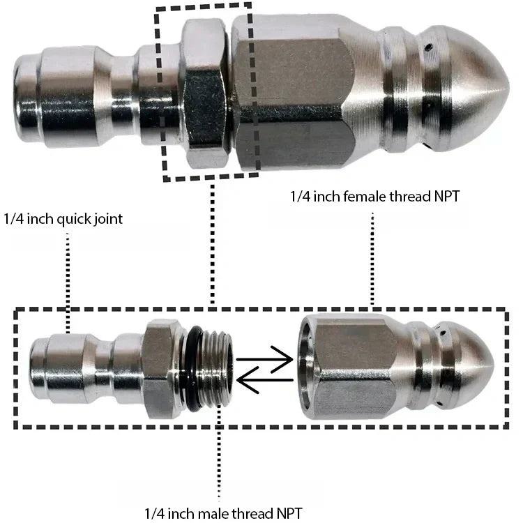 💝Učinkovita šoba za čiščenje in odmašitev cevi💥