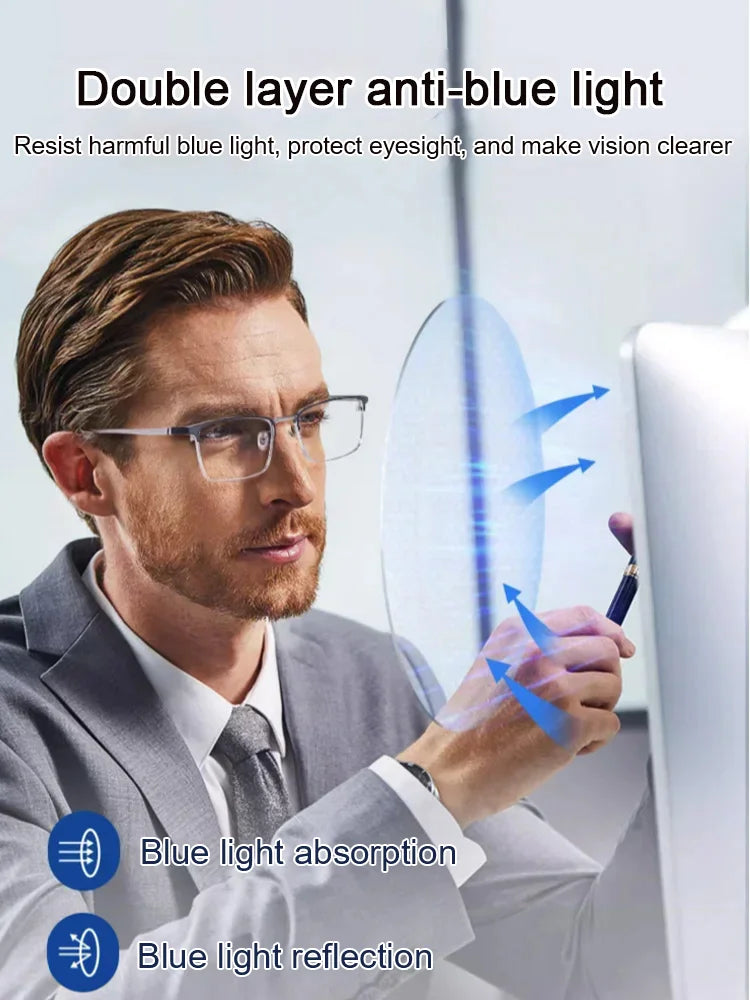 👓Ultralekkie, antyniebieskie okulary prezbiopowe