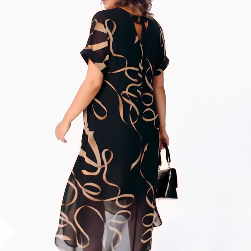 👗 Elegancka, zwiewna sukienka z dekoltem w serek