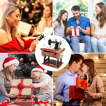 Mini lesena glasbena skrinjica za šivalni stroj