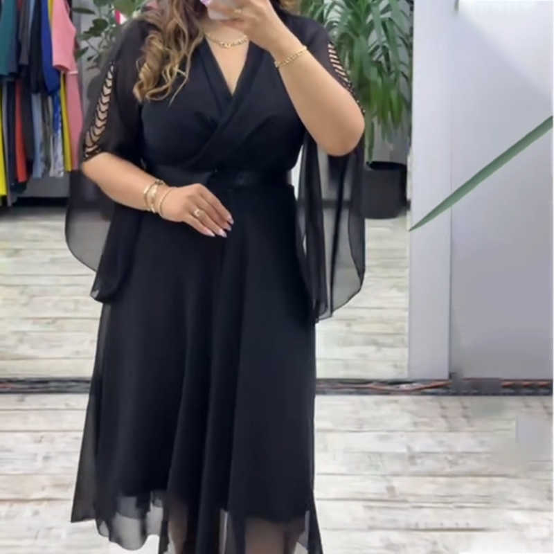 Elegancka damska sukienka z dekoltem w szpic