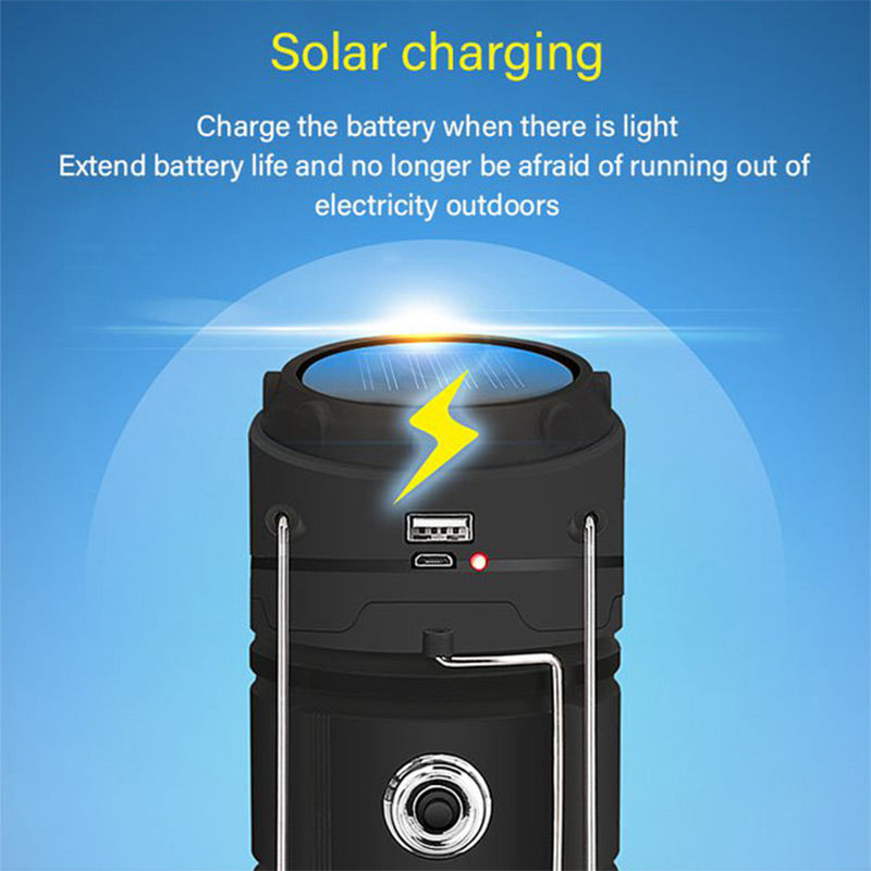 ⛺️Rozkładana lampa kempingowa zasilana energią słoneczną