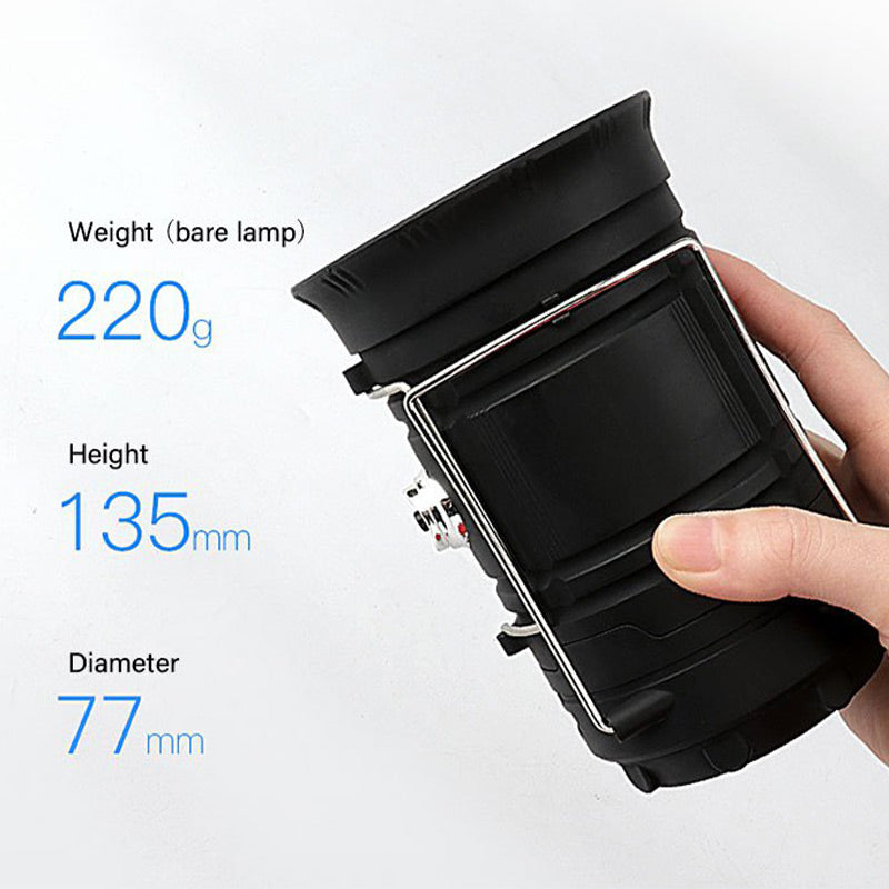 ⛺️Rozkładana lampa kempingowa zasilana energią słoneczną