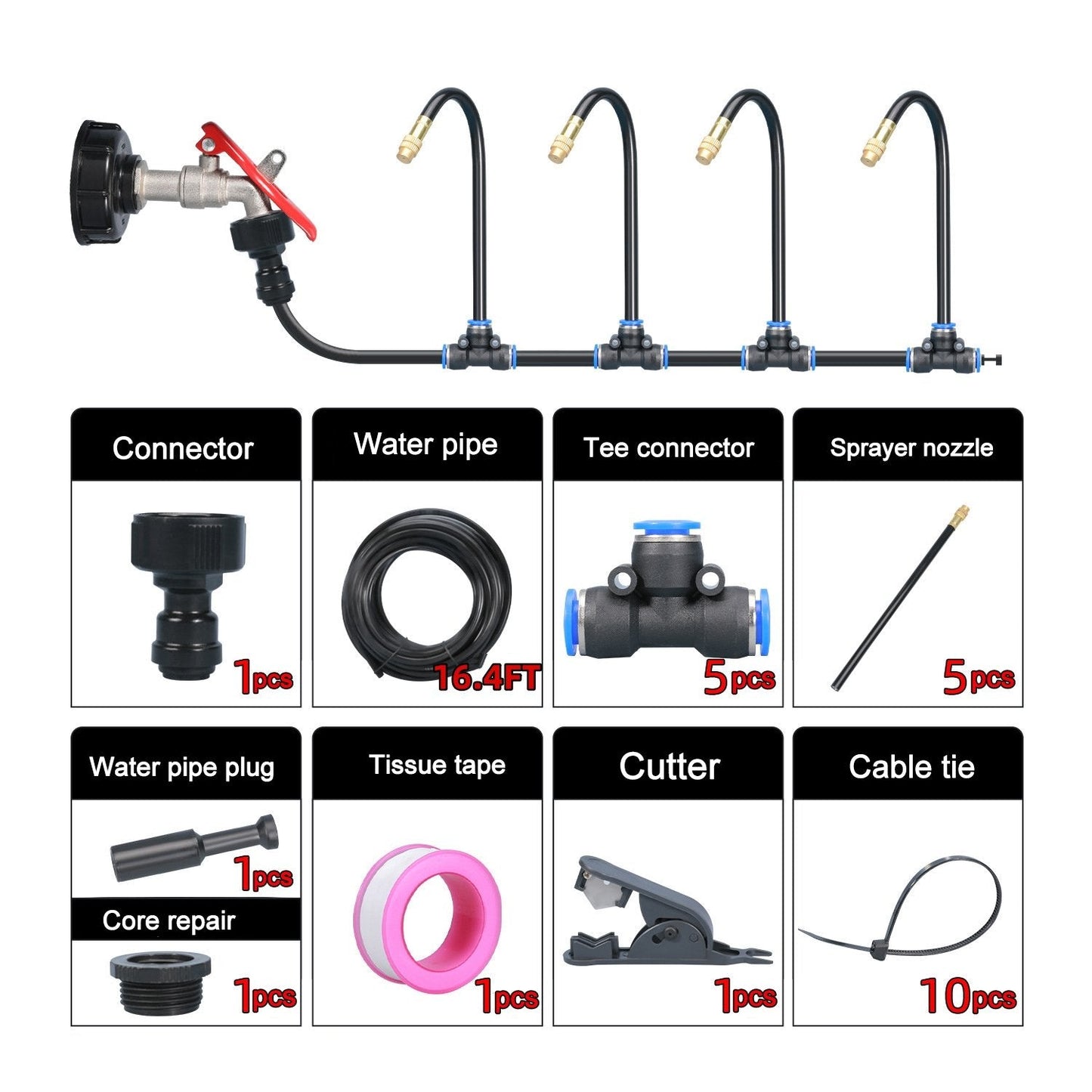 🌱360° ukrivljen avtomatski vrtni namakalni sistem