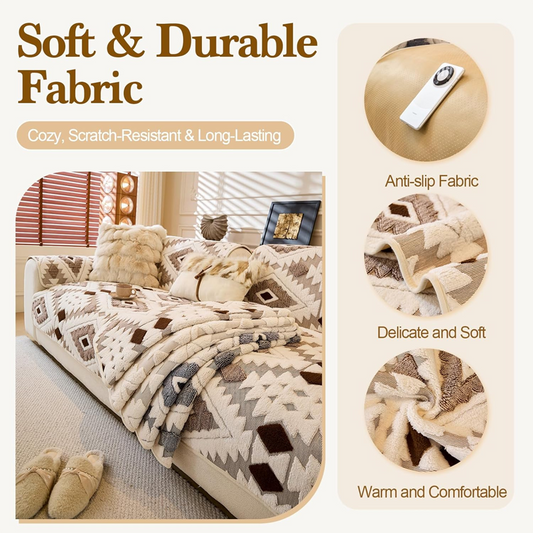 ⏳ Časovno omejena promocija ⏰ Moderna geometrijska plišasta prevleka za kavč 🛋️