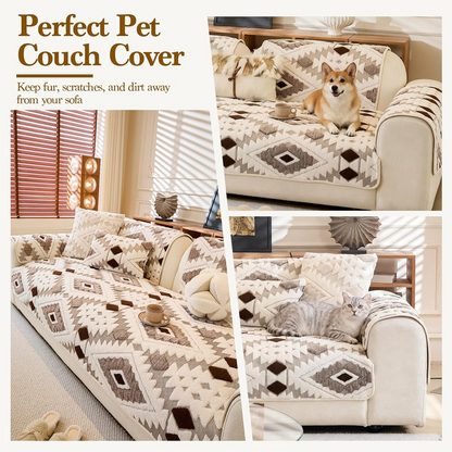 ⏳ Časovno omejena promocija ⏰ Moderna geometrijska plišasta prevleka za kavč 🛋️