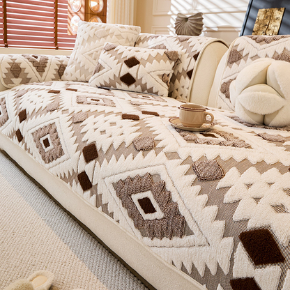 ⏳ Časovno omejena promocija ⏰ Moderna geometrijska plišasta prevleka za kavč 🛋️